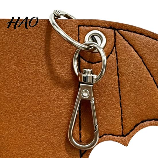 Durable Faux Leather Charm Lip Balm Case Bat Keychain, Lipstick Chapstick Punk Protective Personalized Bag Keychain Gift Sleeve Charm, Car Key