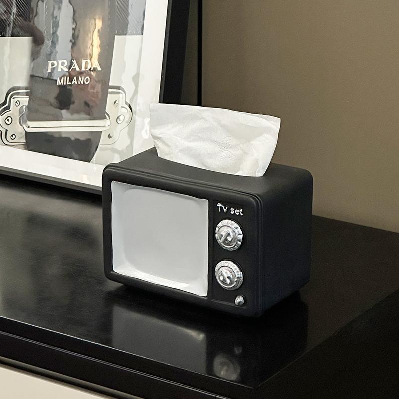 Creative Retro Vintage Radio Tissue Box Living Room Coffee Table Storage Box Household Napkins Paper Drawer Table Decoration