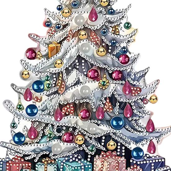 Christmas Tree Ornaments Acrylic Rhinestone Art Painting Table Decor Relaxing Xmas Crafts Unique Festive Holiday Gifts