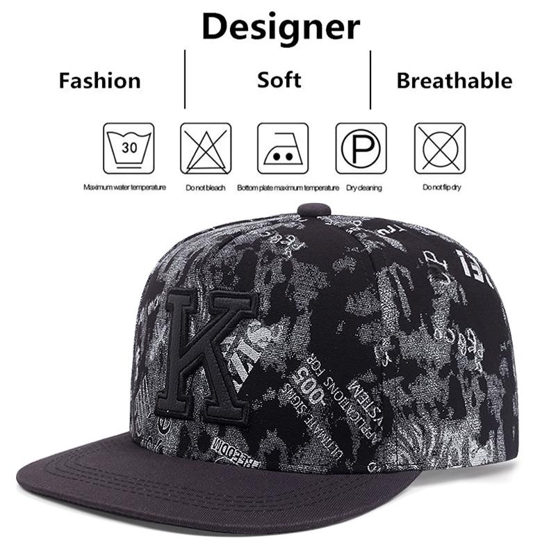 K Graffiti Embroidered Men Women Adjustable Hip Hop Baseball Cap For Unisex Adult Outdoor Casual Sun Hat Cotton Snapback Hats