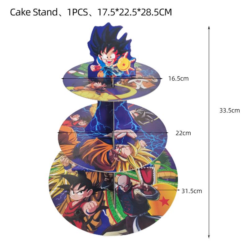 Dragon Ball Youth Party Tableware Set: Disposable Plates, Napkins, Banners for Birthday Decorations.