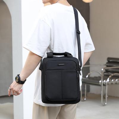 Herren Vertikaler Quadratischer Rucksack mit großem Fassungsvermögen, lässig, für Business, mit Reißverschluss, Umhängetasche