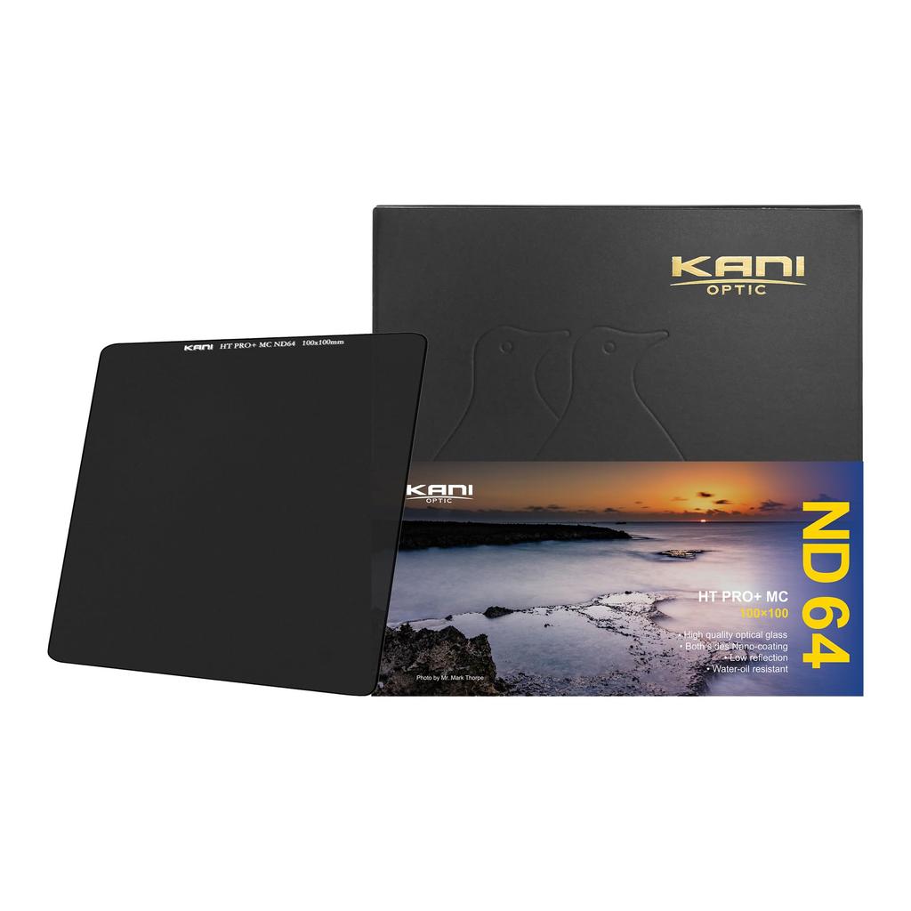 KANI 100mm Wide Square Filter ND Filter HT MC ND64 6 Stops of Light Reduction Color Cast Low Water Oil Stain Nano 801241 PRO+ 100x100mm, Effect,