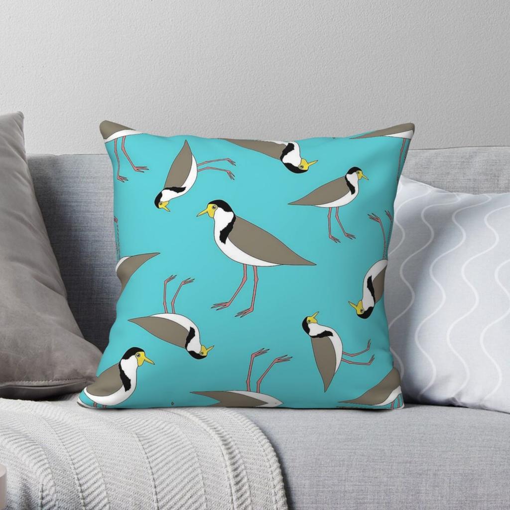 Lapwings Galore Aqua Pillowcase Polyester Linen Velvet Creative Zip Decorative Throw Pillow Case Car Cushion Case