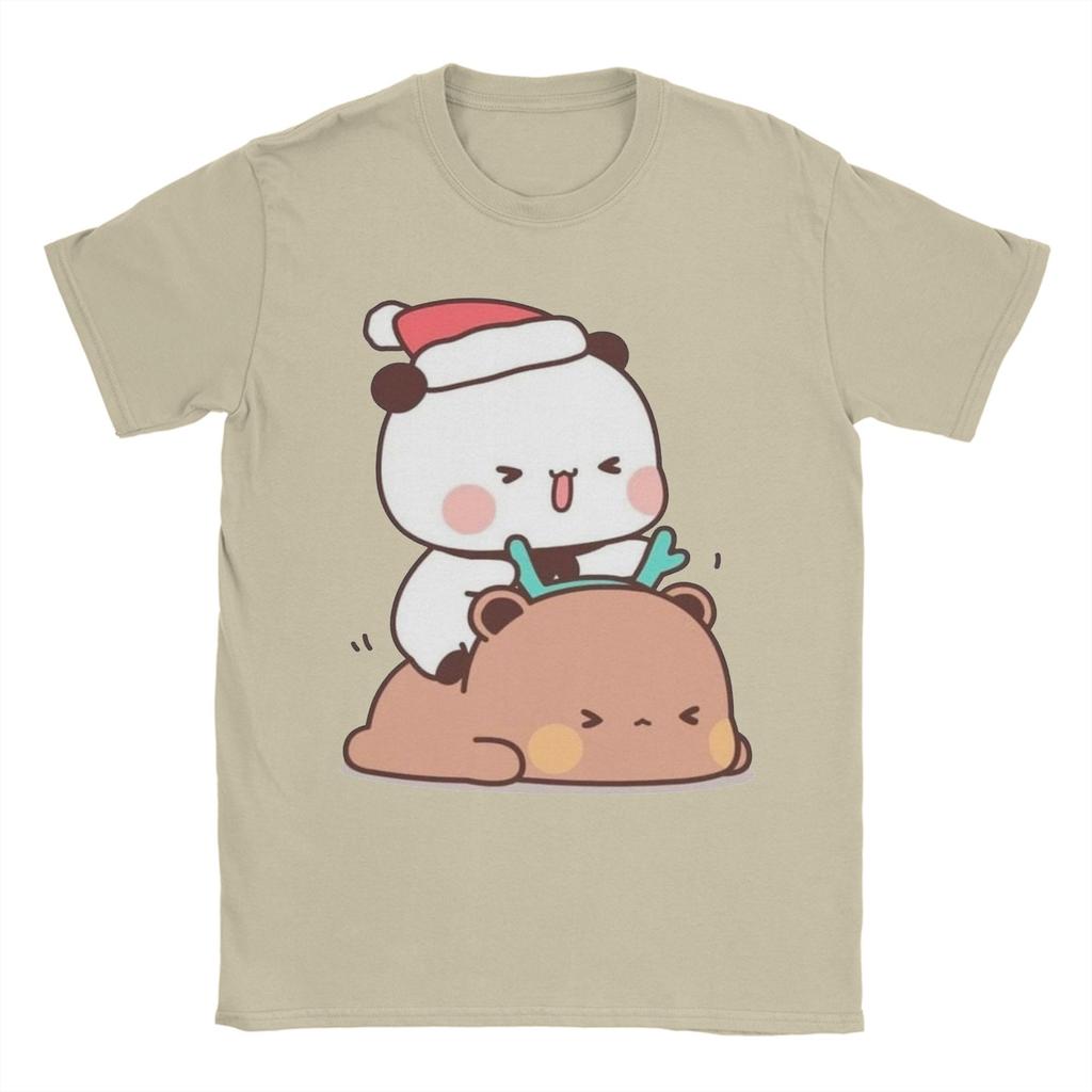 Męskie koszulki Bubu i Dudu Wesołych Świąt Bawełniana odzież Nowość Krótki rękaw Okrągły dekolt T-shirty Pomysł na prezent T-shirt