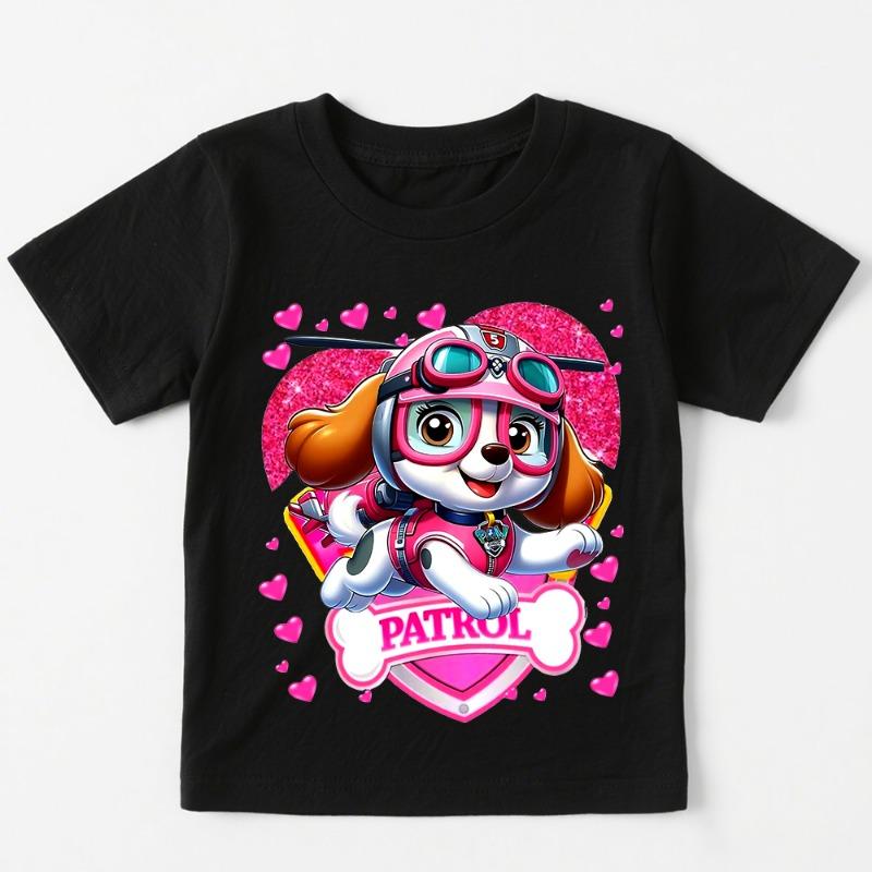 Kids Hot Cartoon Paw Patrol Skye T Shirt Boys and Girls Cotton Casual Summer Clothing Toddler Short Sleeve Tee Top