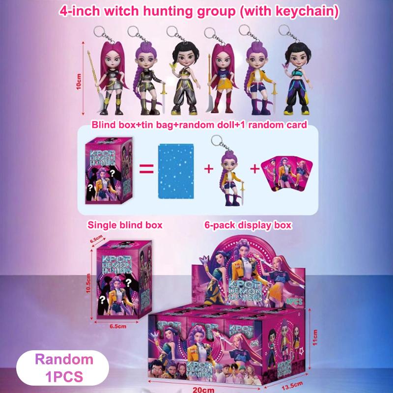 1/6Pcs Anime Kpop Devil Hunter Blind Box Disassembly Fun Blind Bag Small Statue Peripheral Model Desktop Blind Box Decor Gift