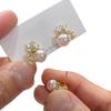 Korean & Japanese Camellia Pearl Stud Earrings: Stylish High-End Women's Fashion for Summer 2024.