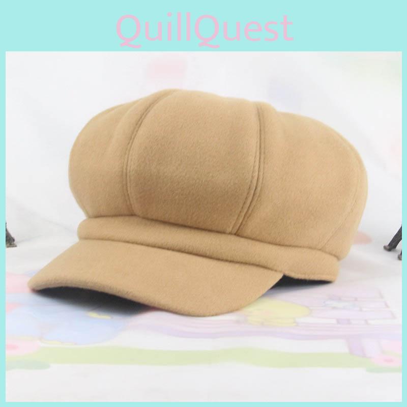 Chic And Stylish Women Vintage Solid Wool Gatsby Newsboy Octagonal Hat Cabbie Driver Cap