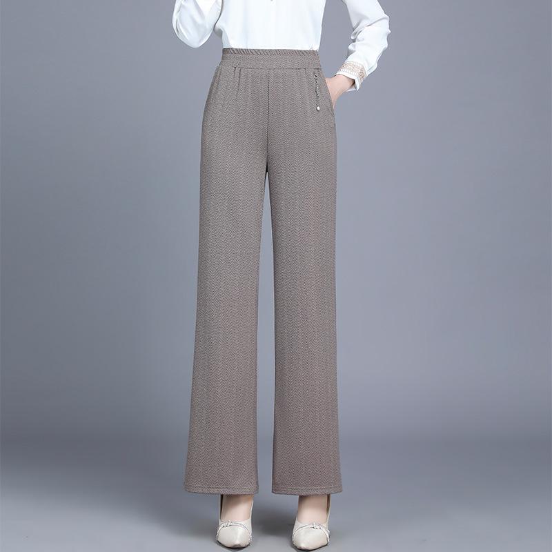 2025 Women's High Waist Wide Leg Pants - Fashionable Slimming for Spring and Autumn, Perfect for Middle-Aged and Elderly Casual Wear.
