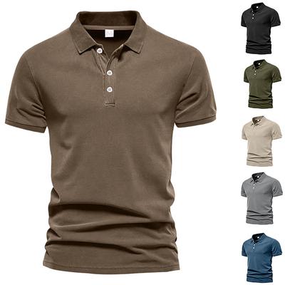 Men's Shirt Fashion Casual Men's Solid Color Short Sleeved T-shirt