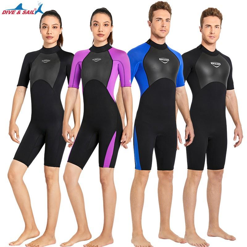 2mm Short Sleeve Wetsuit Snorkeling Diving Swimming Surfing Warmth Protection Unisex Adult