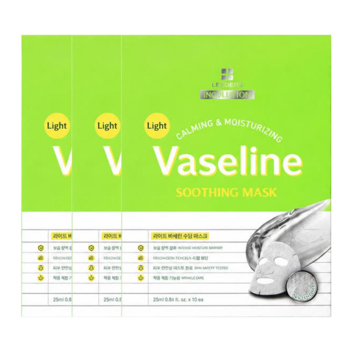 LEADERS Insolution Light Vaseline Soothing Mask Hydrating Calming 25ml x 30 Sheets