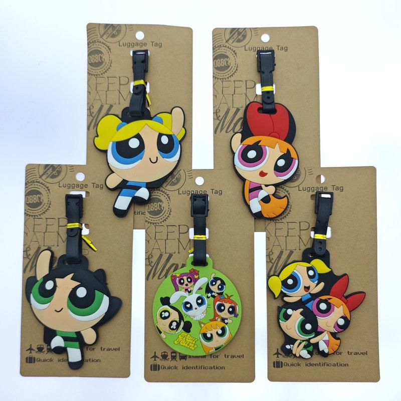 Cute Cartoon Flying Girl Police PVC Rubber Luggage Tag - Anime-Style Suitcase ID Tag Pendant