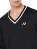 Yonex Tennis and Badminton 32032 Stainless Black Men's V-Neck Sweatshirt, Wear, 007(BK), Steel,