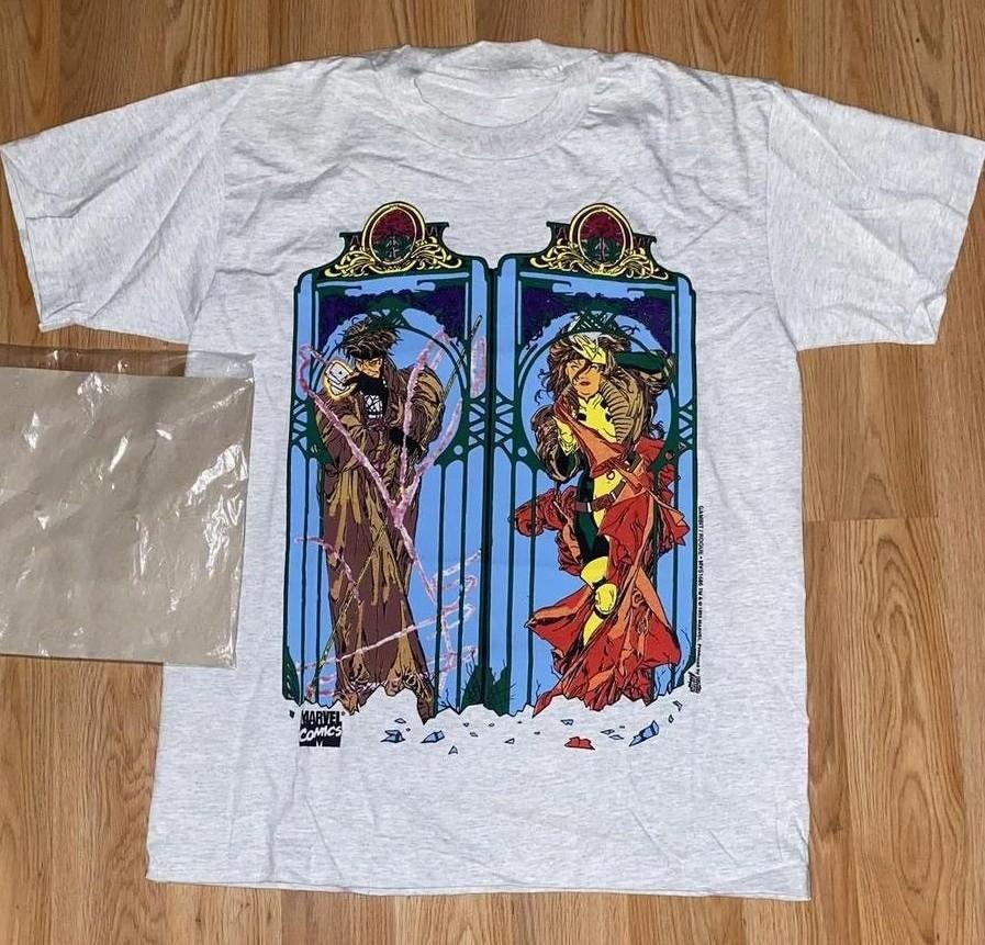 1995 Marvel Comics Гамбит и Роуг Футболка Бренд Comfort Colors Размер S-5XL Унисекс Футболка XXXL