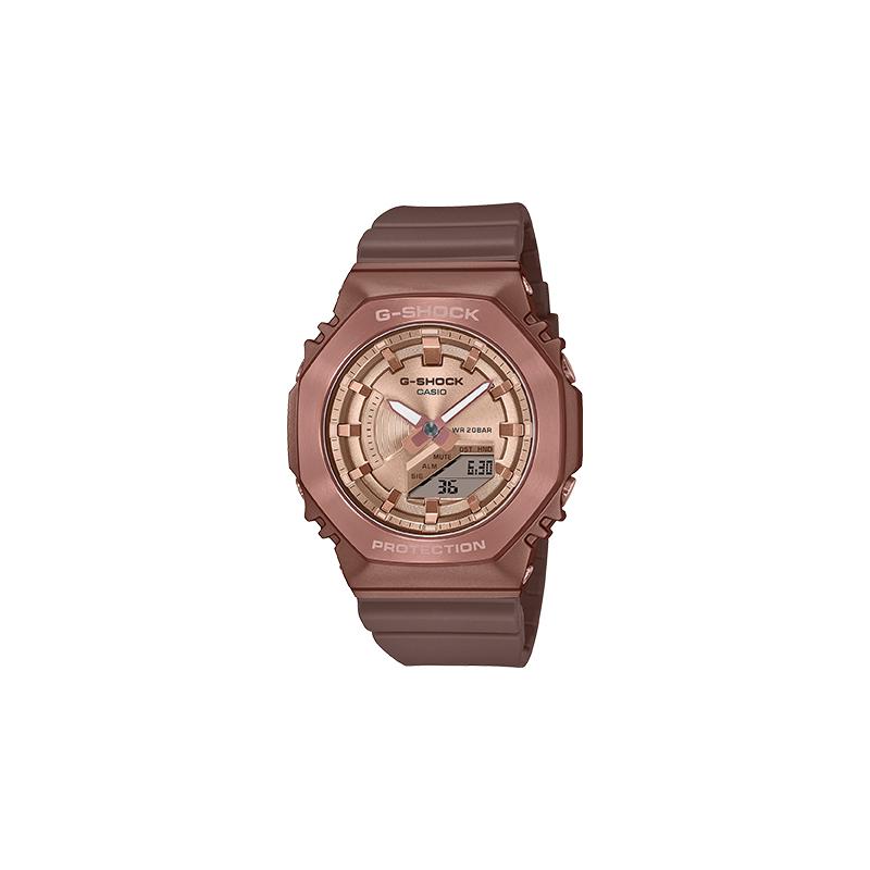 

Casio all-metal series-octagonal fashion trend sports waterproof octagonal metal watch bronze quartz movement resin strap Japanese and GM-S2100BR-5APR золотой