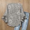 Damen-T-Shirt mit Blumenmuster, V-Ausschnitt und Rüschensaum - Lässiges Sommer-Mode-Top für Alltagsoutfit, Arbeit, Party - Leichtgewichtige Bluse