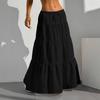 2025 Summer Fashion Lace-up Big Swing Skirt Loose Elegant Casual Simple A-line Ruffled Party Long Skirts Sweet Simple Party Office Clothing