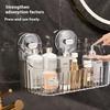 Saugnapf Aufbewahrungsregal Stanzfrei Transparent Gold Badezimmer Abtropfgestell Ablage Wandmontierter Organizer