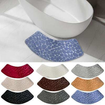 Bathroom Floor Mat Pebble Design Coral Velvet Anti-slip Water Absorbent Quick-drying Hotel Bath Mat Living