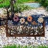 Garden Flower Sculpture Rusty Flowers Stake, Distressed Metal Yard Art Lawn Decoration Stake Retro 2D for Bed