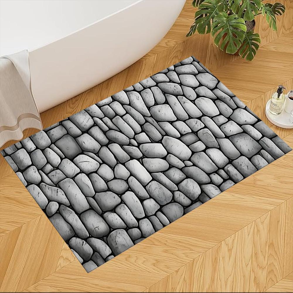 Stone Wall Texture Pattern Non-Slip Home Carpet Design for Living Room Bedroom Office Decor Gift with Vibrant Pattern and Comfortable