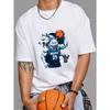Weißes T-Shirt Wolves Basketballteam 21 Nummer Grafikdruck für Sportfans Freizeitkleidung