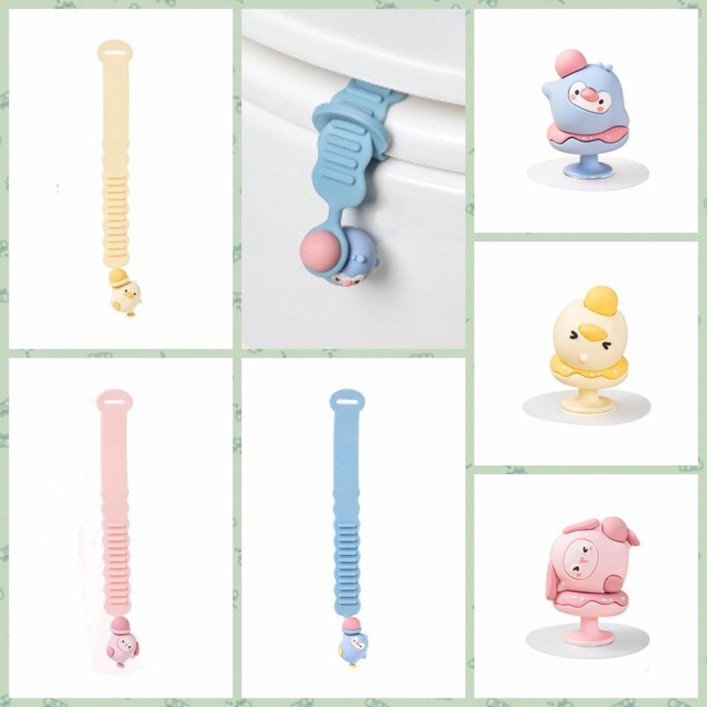 

Силиконовый мультяшный подъемник крышки унитаза Антигрязная ручка крышки унитаза портативная ванная комната