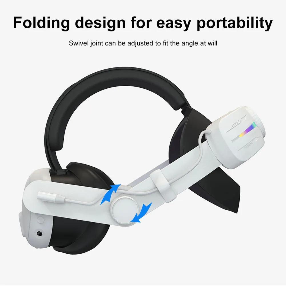 VR Kopfband für Meta Quest 3 VR Zubehör Bequemes Headset-Band mit RGB LED-Lampe Für Meta Quest 3 6000/8000mAh Aufladung