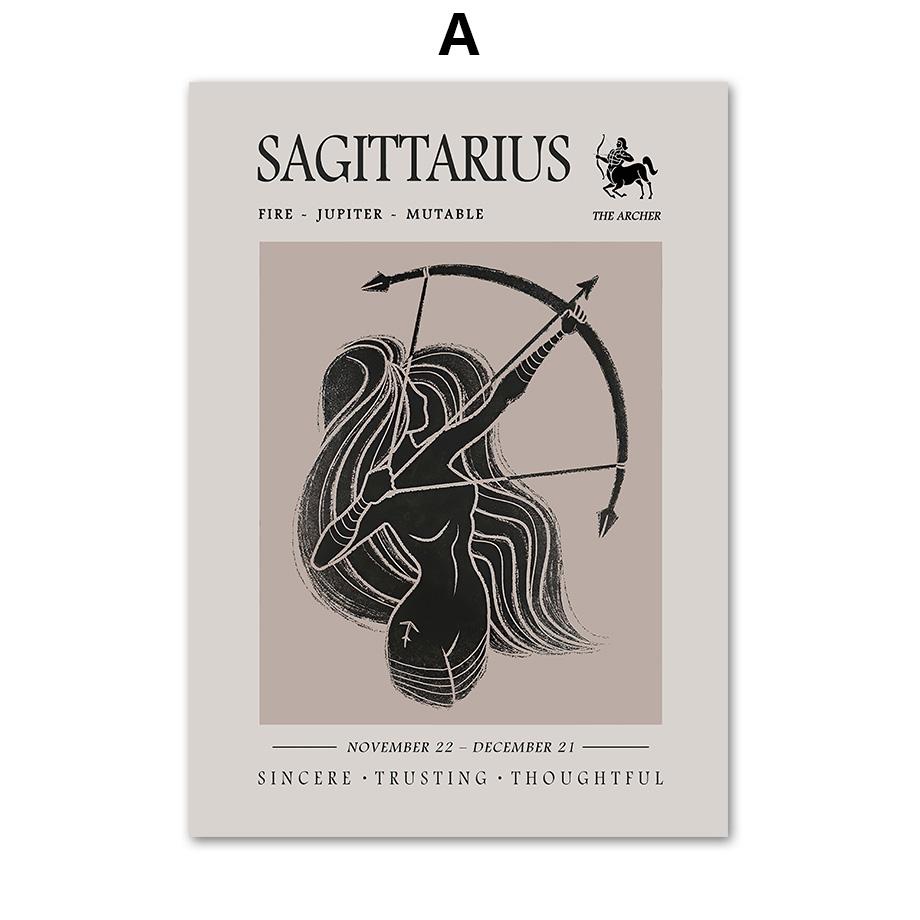 Severské znamení zvěrokruhu Astrologie Štír Lev Býk Nástěnné umění Plátno Malba Plakáty a tisky Nástěnné obrázky pro výzdobu obývacího pokoje