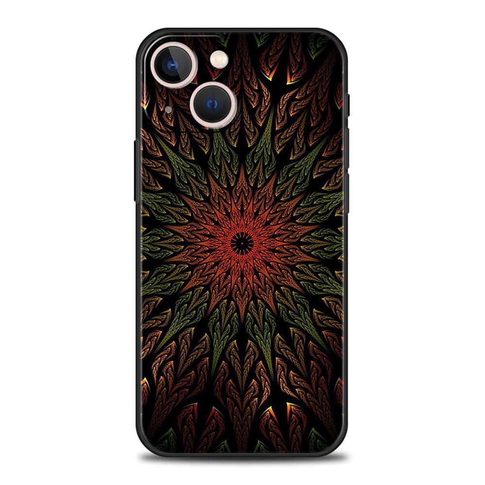 

Retro Circular Totem Design Phone Case Cover for iPhone 17 16 15 14 13 12 11 Pro Max 17 Air Plus Shockproof Soft TPU Shell Capas iPhone 17ProMax