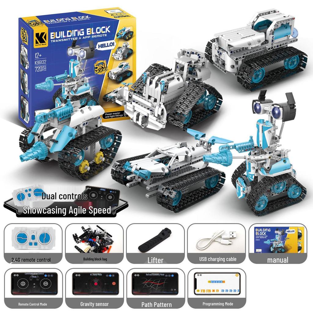Kit de robot programmable télécommandé avec blocs de construction pour l'exploration scientifique éducative