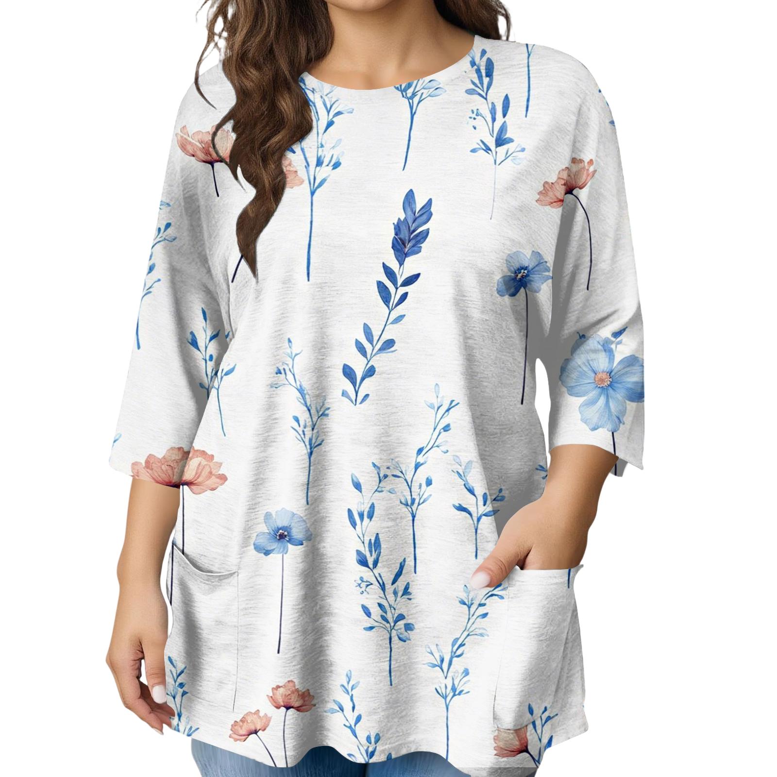 

Women s Fashion Plus Size Printed Short Sleeve Blouse For Elegant Commuting And Casual Wear L