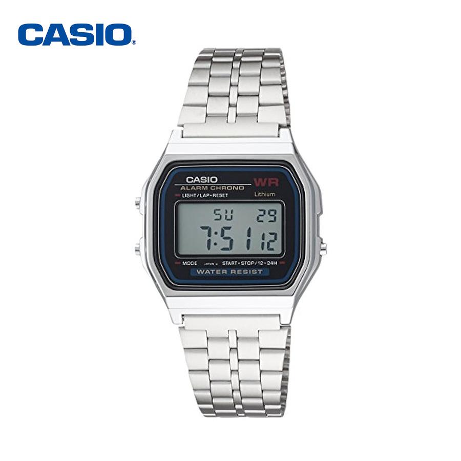 

Casio Полимерный корпус Ремешок из нержавеющей стали Мужские кварцевые часы A159W-N1 чёрный