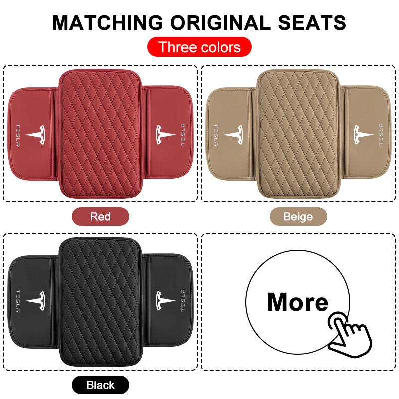 1Pcs Leather Car Armrest Mat Tissue Boxes Height Pad Armrest Box For Tesla Model 3 S X Y 2022 Style Roadster Invader Coil Mod WYE K80