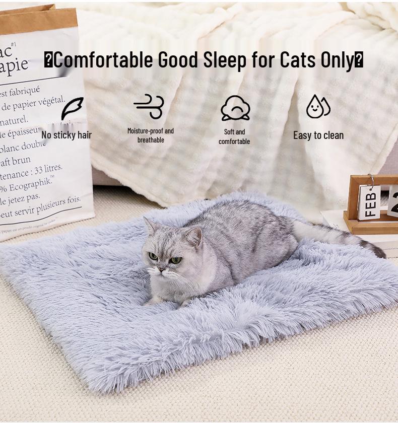 Dual-Use Fleece Pet Bed: Warm Cat Nest & Dog Mat for Autumn/Winter