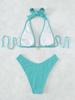 European & American Style 2024 Solid Color Halter Bikini - Hot-selling Swimsuit