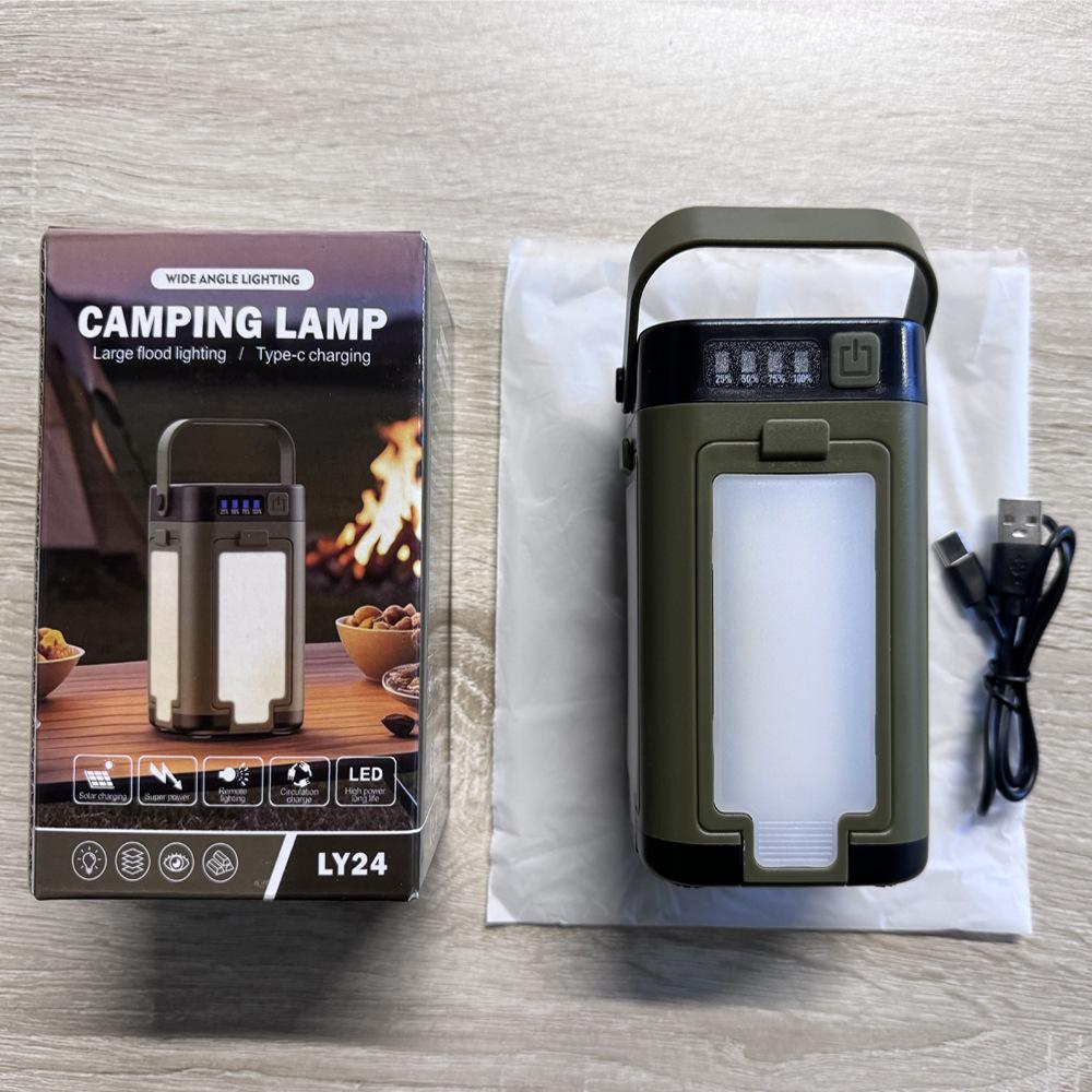 Multi-functional foldable three-leaf camping light outdoor camping LED tent light with hook High-capacity lithium battery