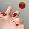 Xiaohongshu Hand-Painted Strawberry Shortcake French-Style Handmade Press-On Nails