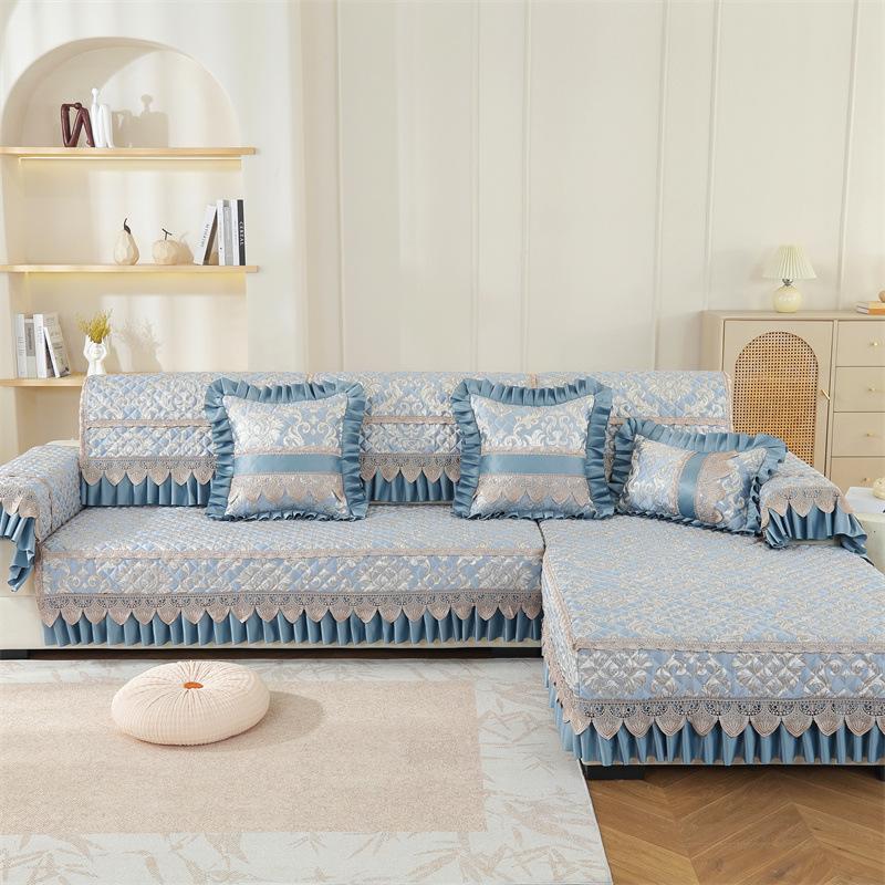 

Four Seasons Universal Quilted Diamond Square Anti Slip Cushion Wrinkled Skirt Mats Furniture Sofa Protective Pad Can Be Machine Washed Cover Cloth 70*70cm 1pcs