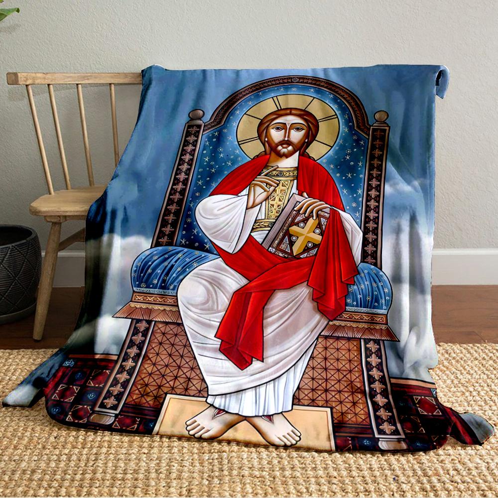 Sacred Icon Style Blanket DesignFlannel blanket for bedroom, living room, sofa, and nap