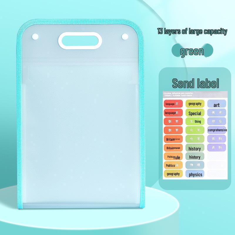 

13-Pocket A4 Accordion File Bag: Multi-Layer, Large Capacity, Vertical Tote for Student Test Papers