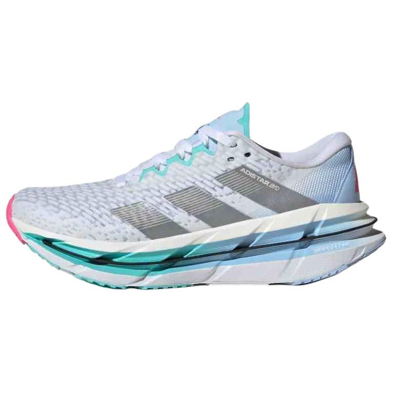 Adidas Adistar Byd Comfortable Versatile Non-Slip Durable Low-Top Marathon Running Shoes Women sneaker White Silver Blue JI1228