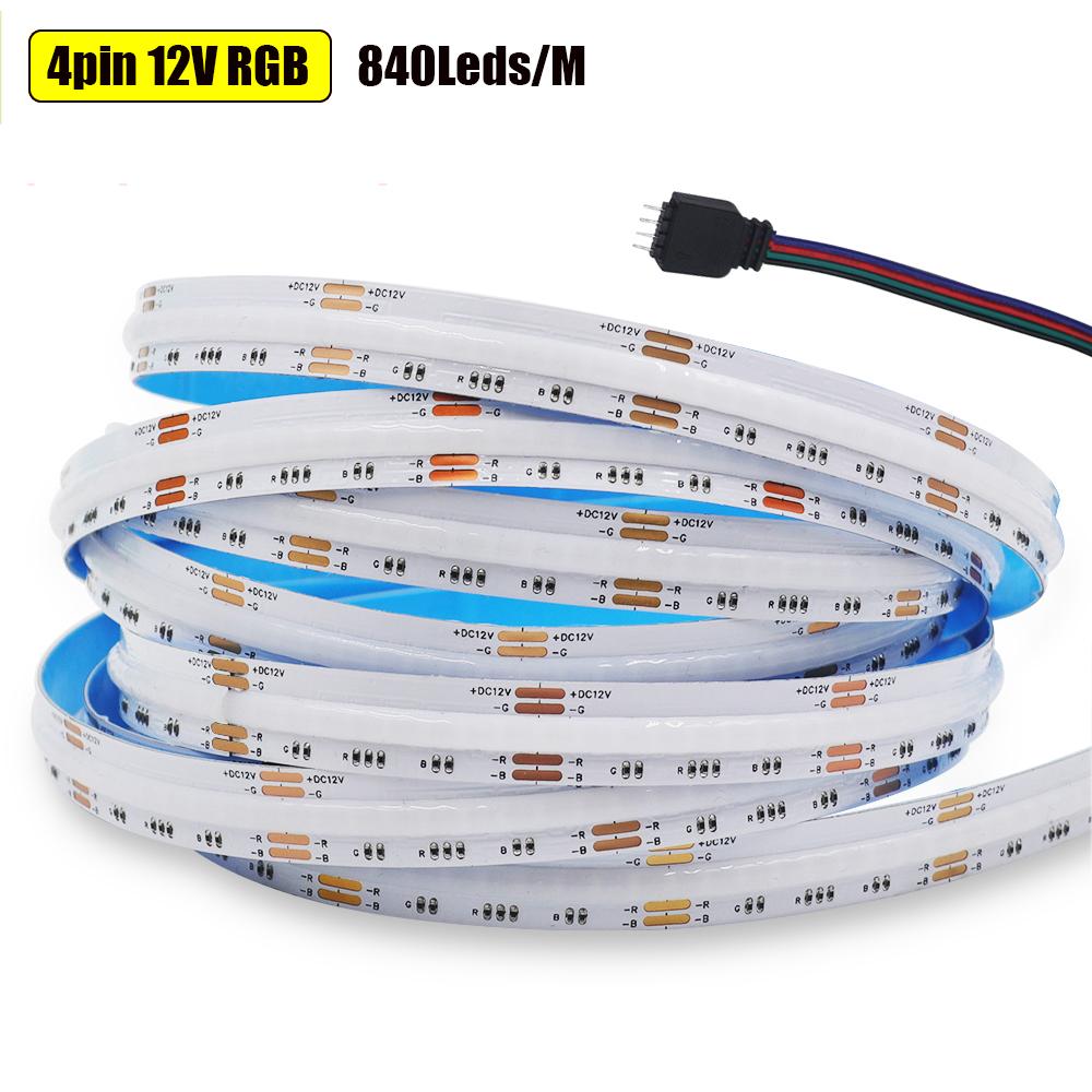 12V 24V COB LED Strip Light High Density Dotless RGB RGBW RGBCCT Changing Flexible Tape for Home Decor