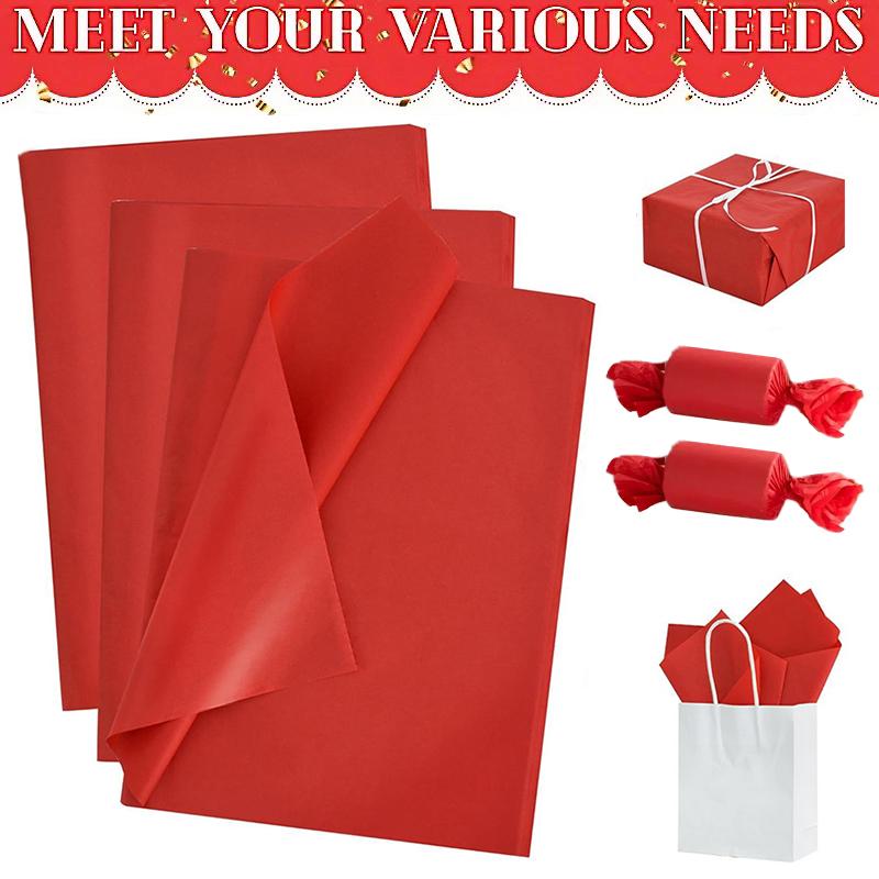 6/12/24PC Tissue Paper Party Decor Gift Packaging Supplies Flower Art Crafts Red Packaging Paper For Gift Wrap Filler 50x75cm