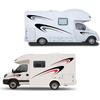 Large Vinyl Decals,Car Body Stickers,Vinyl Stripe Graphics Decals Stickers for Camper,RV,Trailer,Motorhome,Black+Gray,(DB04850ANPCS)