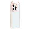 For iPhone 14 Pro Case Cat Ear Design TPU+Acrylic Clear Phone Back Cover