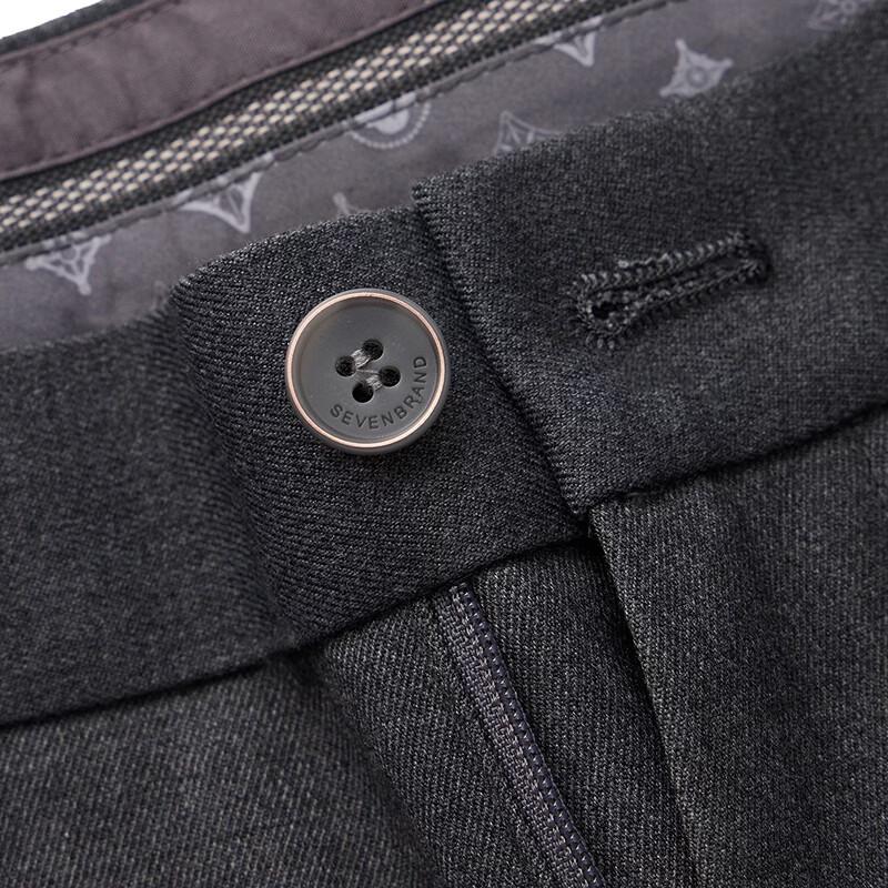 SEVEN Men's Wool Blend Business Casual Slim-Fit Straight-Leg Pants