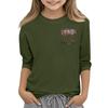 Children's Fashion Printed Round Neck Three-quarter Sleeve Top Casual T-shirt